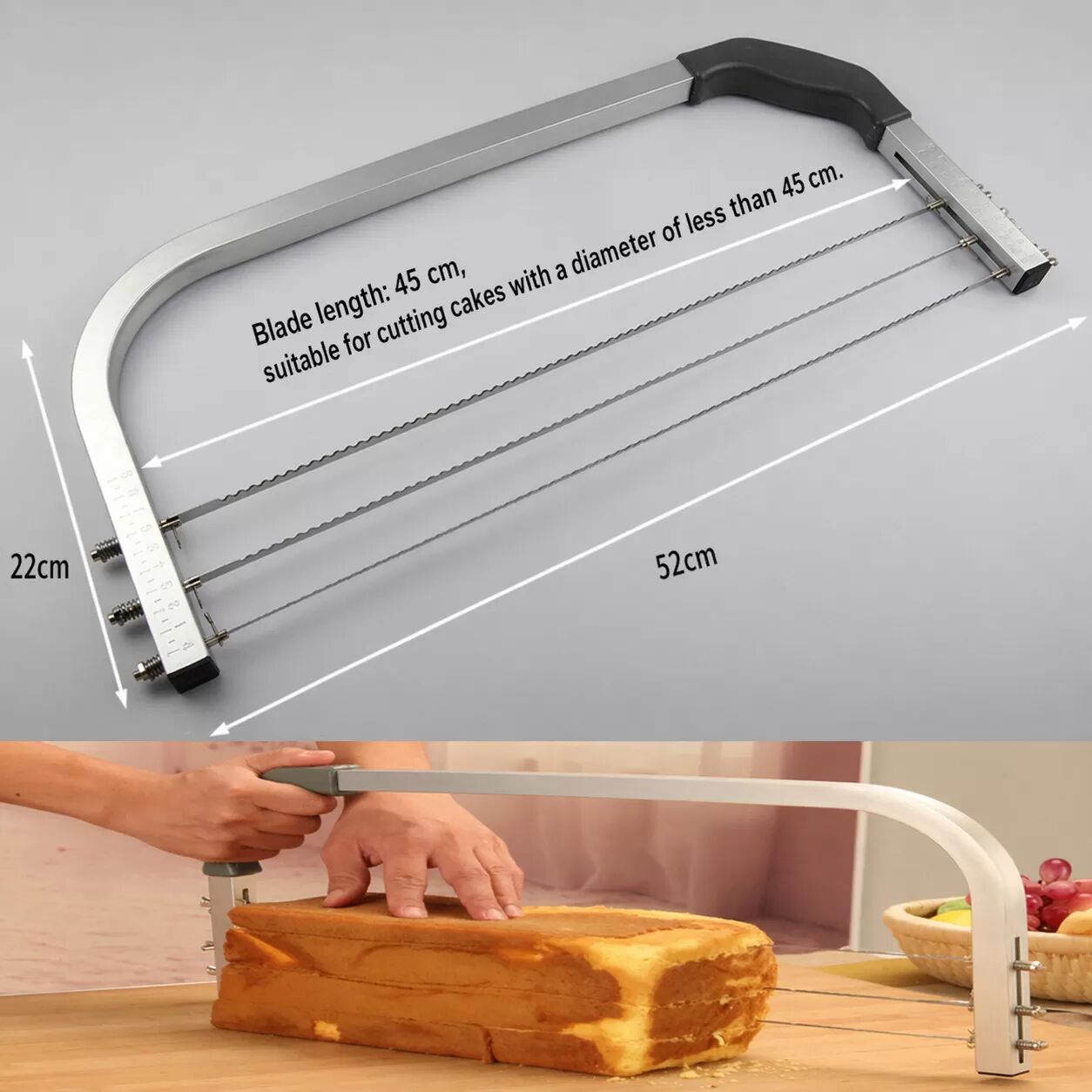 INF DIY Backkuchenschneider - Verstellbarer Kuchenteiler