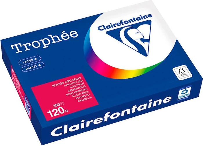 Clairefontaine Kopierpapier Trophée kirschrot DIN A4 120 g/qm 250 Blatt