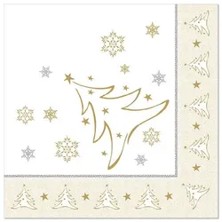 PAPSTAR 50 Servietten "ROYAL Collection" 1/4-Falz 40 cm x 40 cm gold "X-Mas Elegance"
