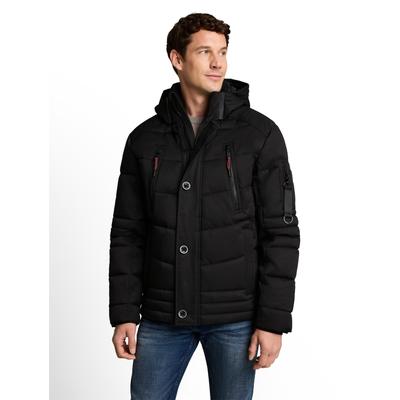 Steppjacke TOM TAILOR, Herren, Gr. XL, schwarz, Web, Obermaterial: 100% Polyester. Futter: 100% Polyester, regular fit taillenbedeckt, elastischer Bund, Jacken Steppjacke, mit Kapuze