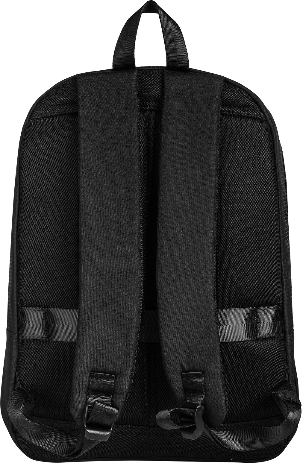 Tagesrucksack BUGATTI "BUGATTI Herren, Damen LETTER'S", Herren, Gr. B/H/T: 32cm x 14cm, onesize, schwarz, Kunstfaser, unifarben, Rucksäcke Tagesrucksack schwarz B/H/T: 32cm x 14cm, onesize