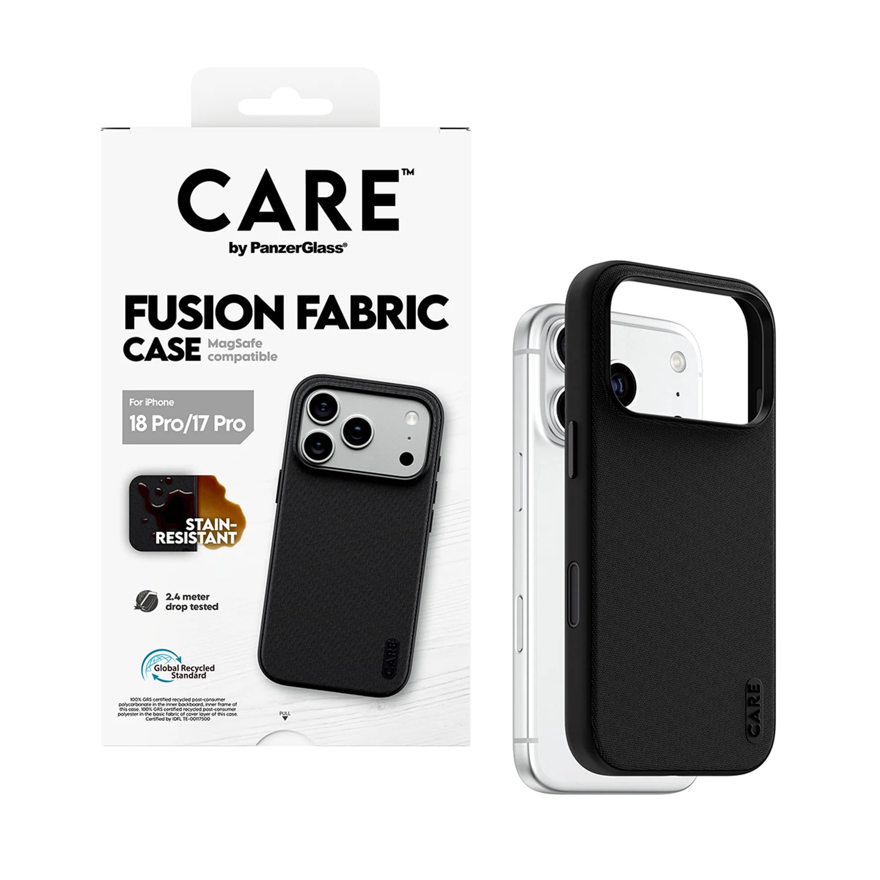 CARE by PanzerGlass Fusion Fabric Case Schwarz m. MagSafe iPhone 18/17 Pro CR23769