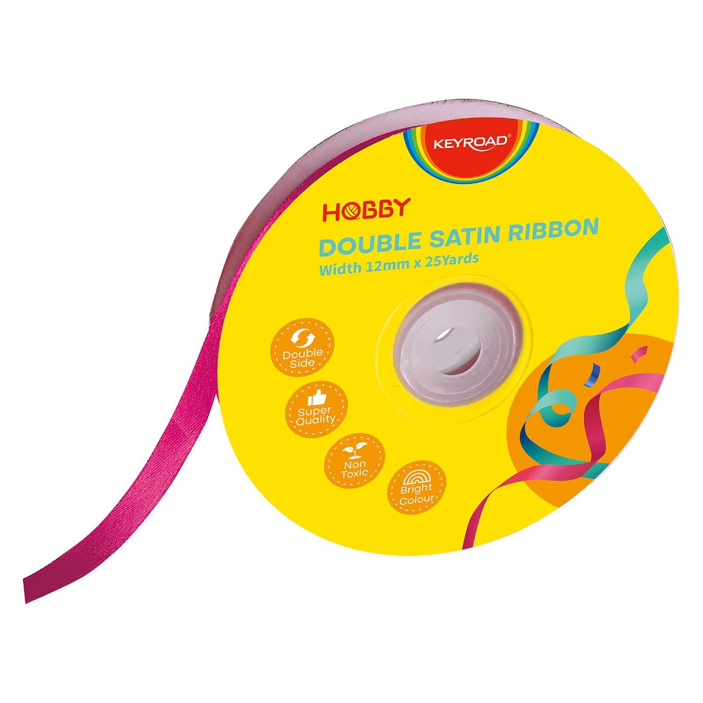 Keyroad Band, doppelt, Satin, 12 mm x 22,86 m, auf Spule, rosa (53309331)