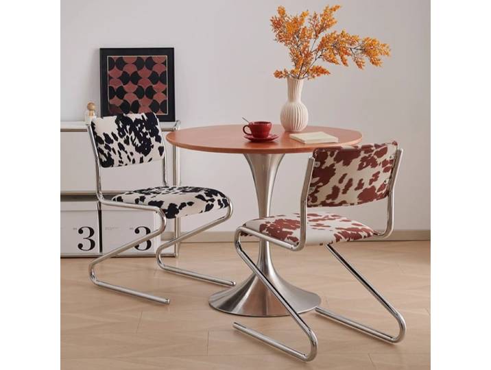 Chaise de salle à manger de style Bauhaus avec dossier, chaises de bureau modernes du milieu du siècle, siège de salon design, tabourets de vanité polyvalents