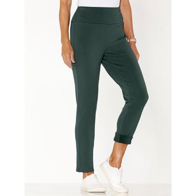 Leggings CLASSIC BASICS, Damen, Gr. 44, Normalgrößen, grün (moos), 95% Polyester, 5% Elasthan, unifarben, Hosen Leggings