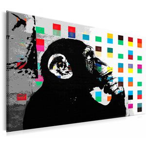 Artgeist Wandbild Denkender Affe, Leinwand, Querformat, 120 x 80cm