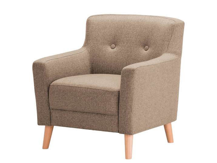 Fauteuil Bette I Beige/Marron/Cappuccino Tissu 80 x 82 x 80cm