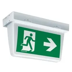 Esylux EN10077203 Notleuchte 3 h, Rettungswegkennzeichnung, 32 m, LED-Technik, High Cover, selbstüberwachend, Aufputz- und Deckenmontage SLX EL LED