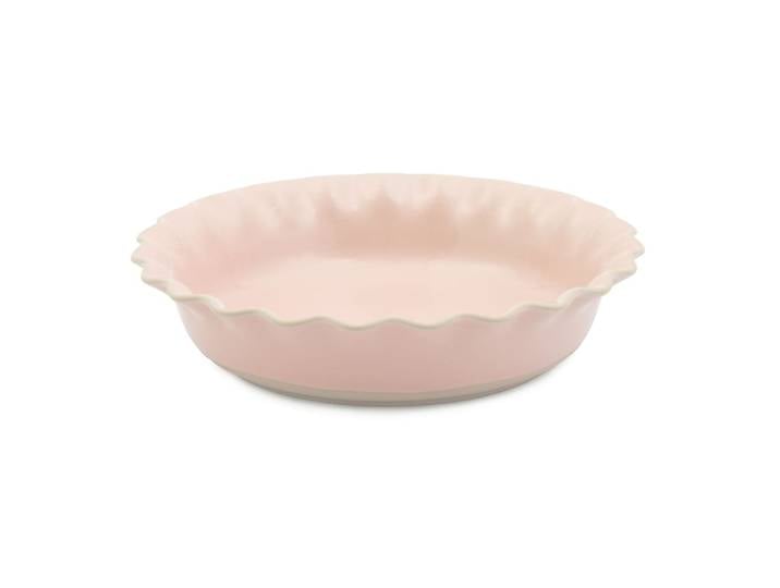 Plat à tarte rond en grès rose 28 cm