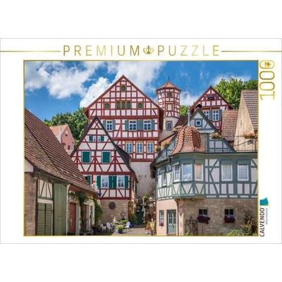 CALVENDO Puzzle Altstadt mit Romschlössle in Creglingen, Baden-Württemberg | 1000 Teile Lege-Größe 64 × 48 cm Foto-Puzzle für glückliche Stunden
