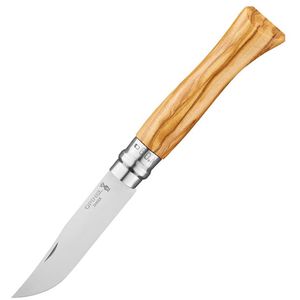 Opinel Klappmesser No.9 Inox, Zweihandmesser, 9cm Klingenlänge, braun