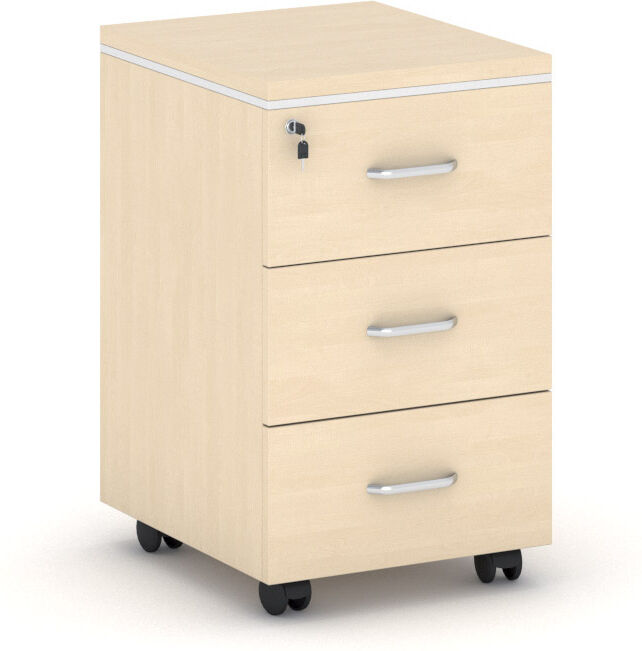 B2B Partner Schreibtischcontainer, Rollcontainer ARRISTO LUX, 3 Schubladen, Birke