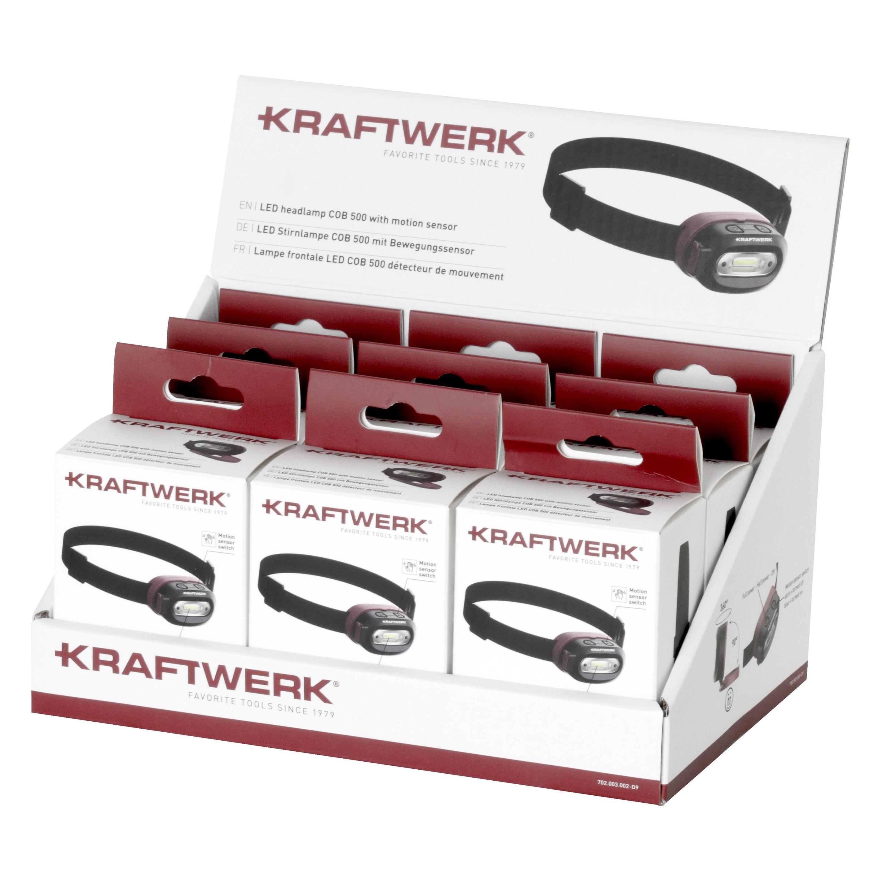 Kraftwerk Display LED Stirnlampe COB Stk. (500 lm) (702.003.002-D9)