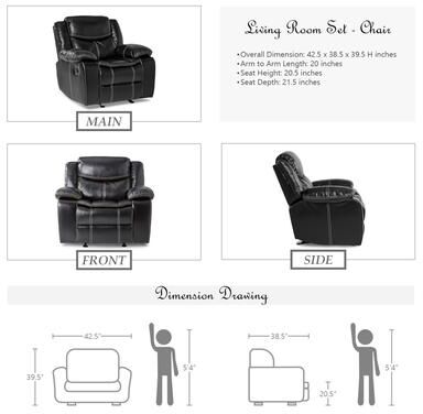 Fremont & Park Ember 3-Piece Living Room Reclining Set