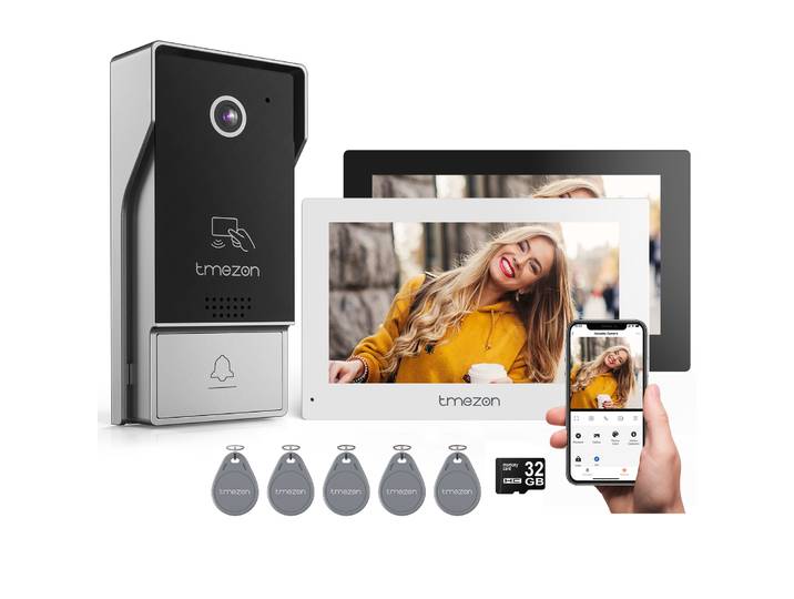 Système d'interphone vidéo numérique pour la maison, moniteur WIFI sans fil de 7 pouces, interphone 1080P, caméra, sonnette vidéo, carte, déverrouillage Tuya