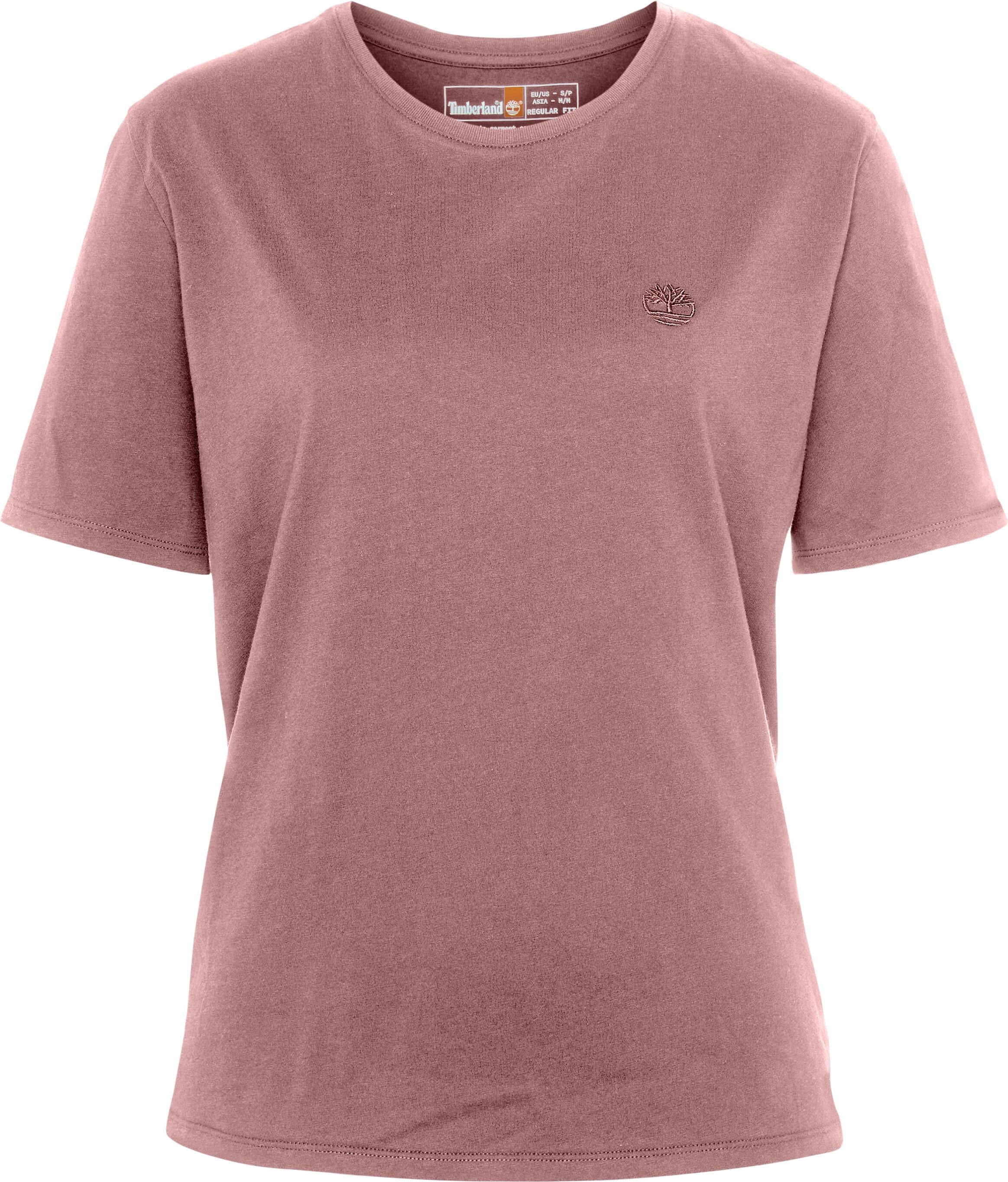 T-Shirt TIMBERLAND "DUNSTAN Short-Sleeve Tee", Damen, Gr. XL, rosa (ash rose), Single Jersey, Obermaterial: 100% Baumwolle, Rundhals, Shirts T-Shirt, Kurzarm, mit Rundhalsausschnitt, aus Baumwolle ash rose XL