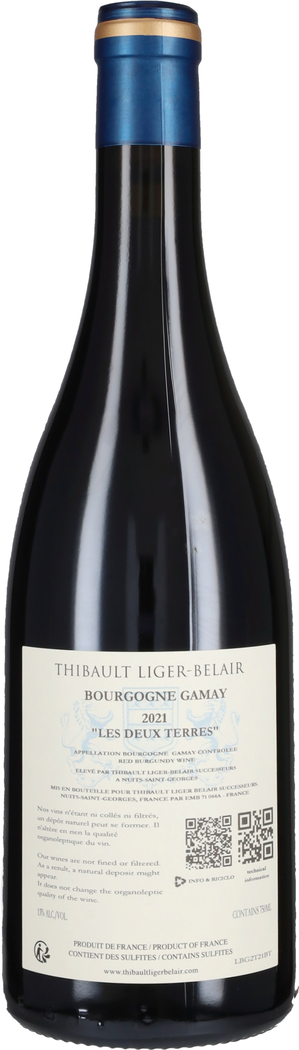 Bourgogne Rouge 'Les Deux Terres' Thibault Liger-Belair 2021