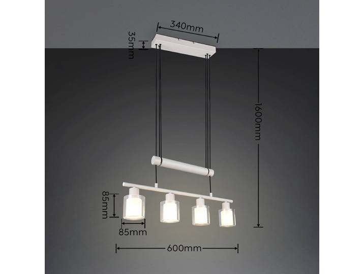 Hanglamp Neralo, dimbaar, alu / grijs / zink, Woon-/ Eetkamer, metaal, hanglamp