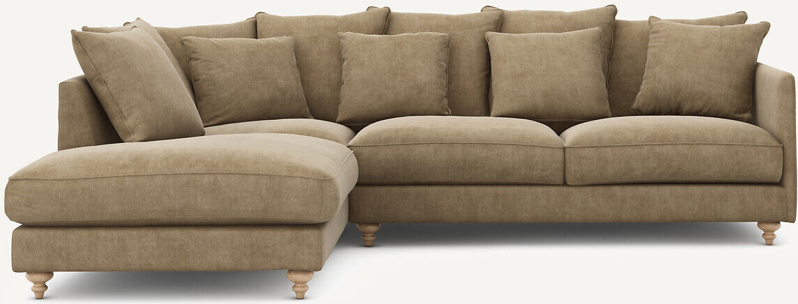 AM.PM Canapé angle convertible, en velours stonewashed, Lazare