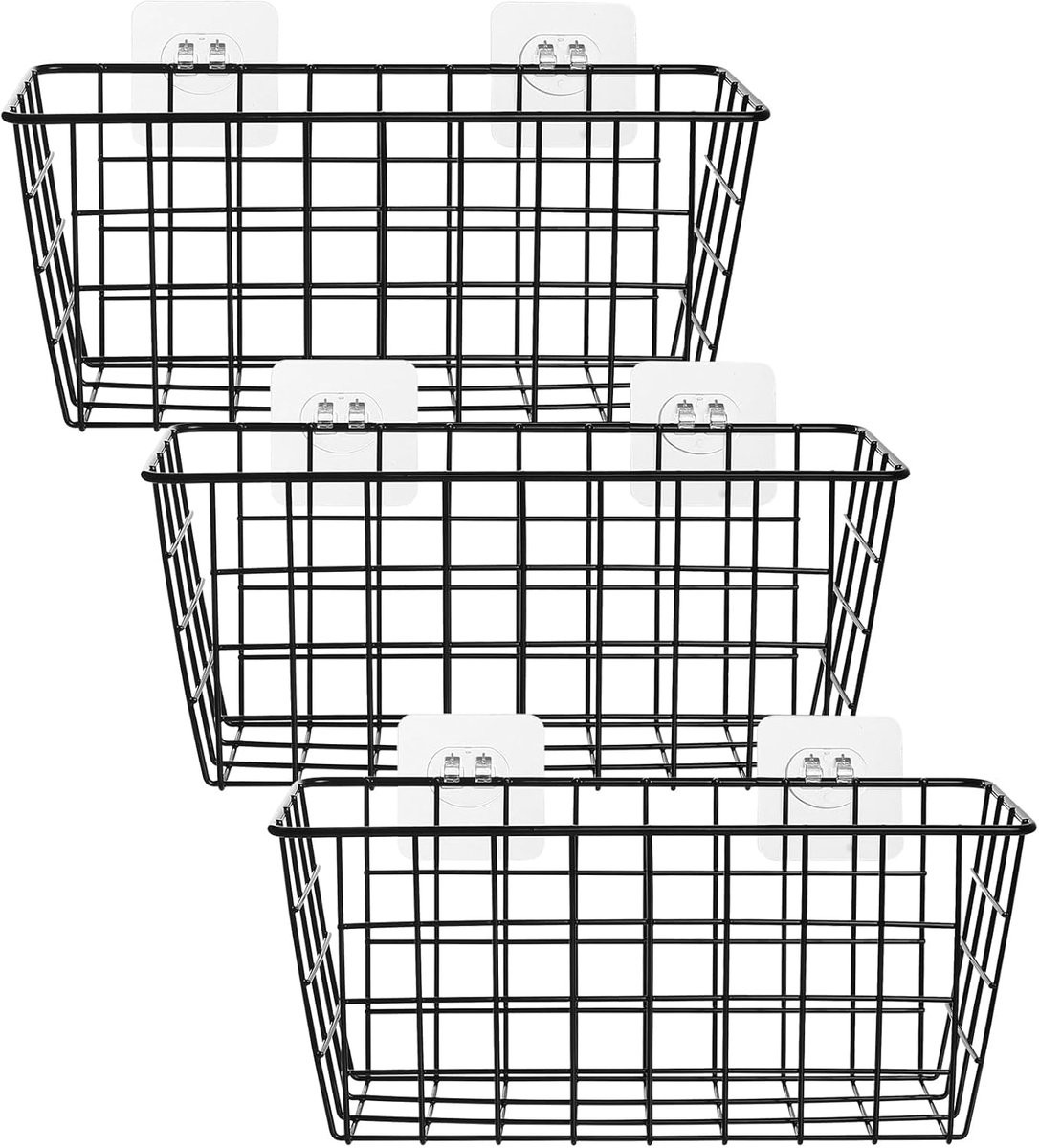 SnelShoppen Set van 3 Metalen Wandorganizers voor Keuken en Badkamer