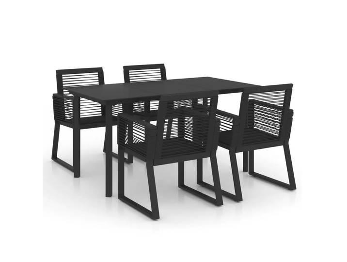 VidaXL - Garten-essgruppe pvc, One Size, Schwarz