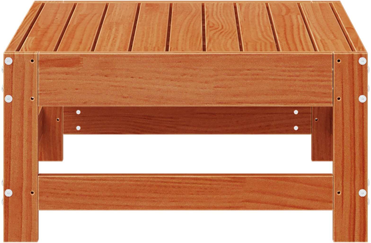vidaXL Garden Footrest Pin massif Brun Ciré 62 x 62 x 32 cm