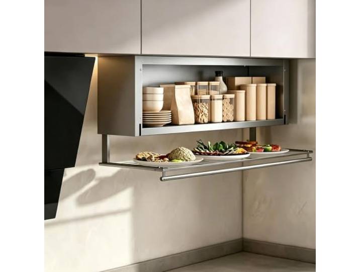 LYFHYSDSP Wandmontierter Gewürzschrank Küche, Gehärtete Glasablage Wandmontierter GewüRzschrank, Hydraulische Soft-Close, GehäRtete Glasablage, Stabile KüChenaufbewahrung(White,80cm/31.5in)
