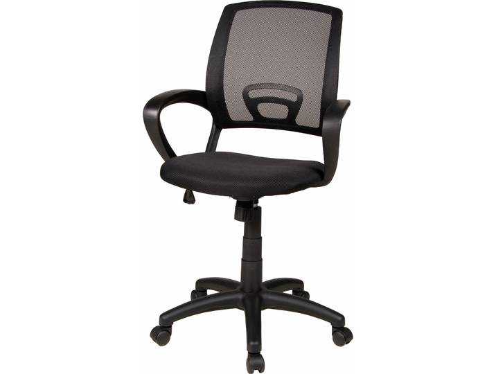 Bürostuhl DUO COLLECTION Tom , schwarz, B:60cm T:60cm, Nylon, Polypropylen, Stühle, Bürostuhl, mit Netzstoffbezug