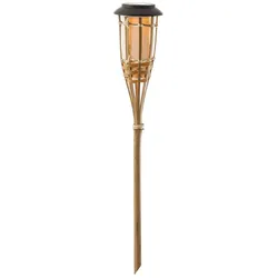 MARELIDA LED Solar Gartenfackel Bambus Fackel simulierter Flammeneffekt 60cm