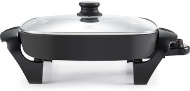"Elite Cuisine EG2621 12"" Ceramic Electric Skillet with Tempered Glass Lid"