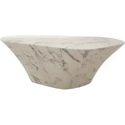 Oval Marble Couchtisch 30 x 51 cm, weiß
