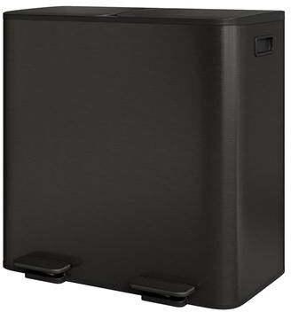 Garvee Stainless Steel Dual Trash Can with Lid, Double Compartment Step Kitchen Garbage & Recycling Bin, Removable Buckets
