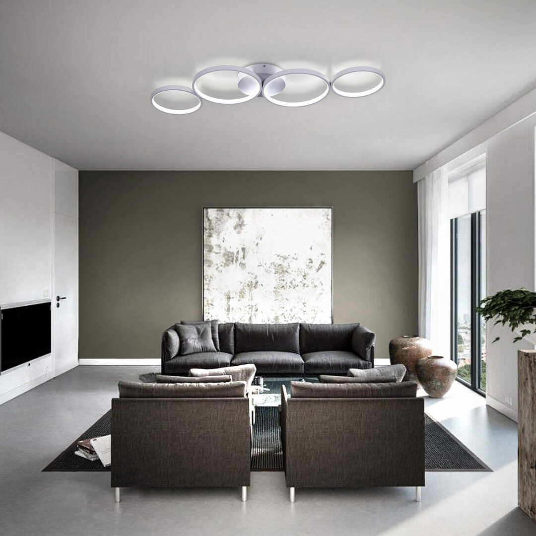 Ivy Bronx Belliere LED Flush Mount White 5.5cm H X 31cm W X 31cm D