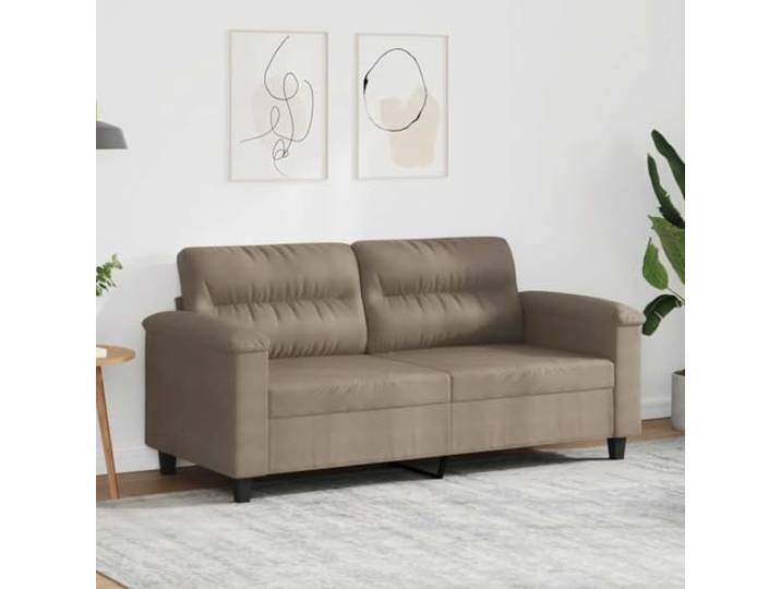 HEFZGDB 2-Sitzer Sofa Taupe 140 cm Mikrofasergewebe Langlebig Bequem Modernes Design Metallgestell Robust Stabiles Polstermöbel Sitzgruppe Wohnzimmer