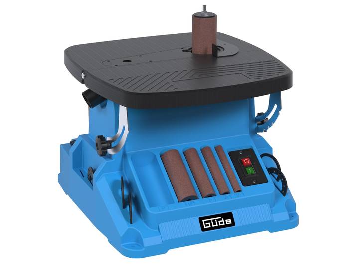 Güde Spindel-Bandschleifmaschine GSBSM 500 neigbarer Tisch 500W mit Zubehör