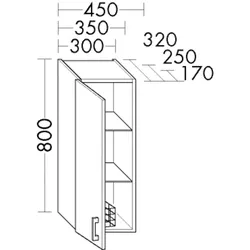 Burgbad Hängeschrank Sys30 PG2 Echo 800x450x170 Eisblau Softmatt, HF4540RF3962 HF4540RF3962