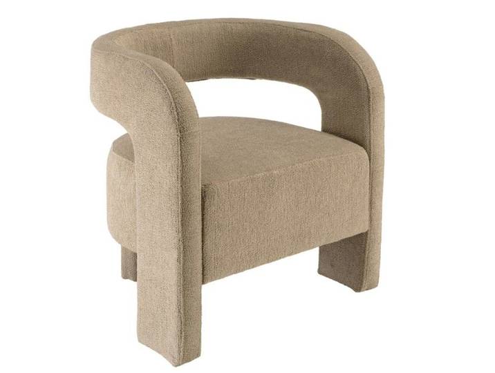 MACABANE AGATHE - Fauteuil design en tissu beige