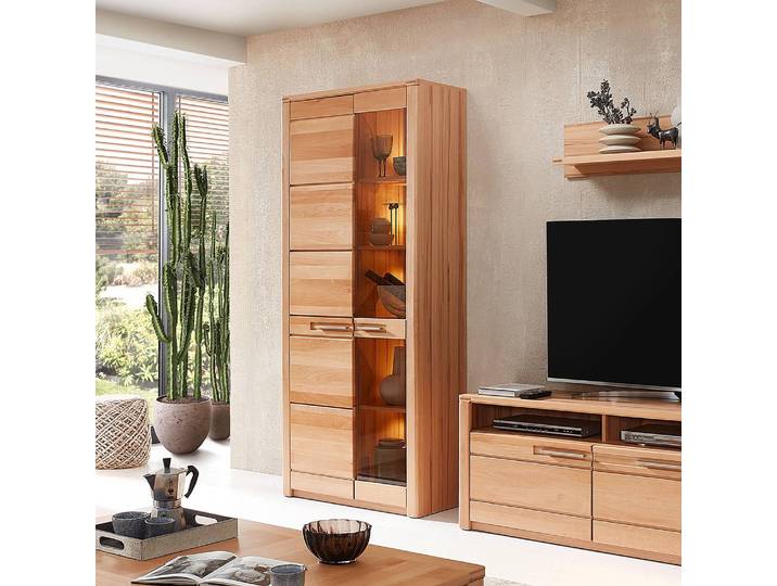 Vitrine éclairée 85 x 203 x 40cm Marron