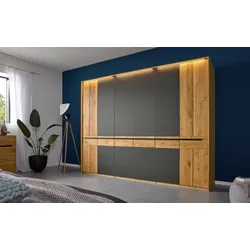 DECKER Kleiderschrank Onema 302 x 229 cm Glas Grau Anthrazit