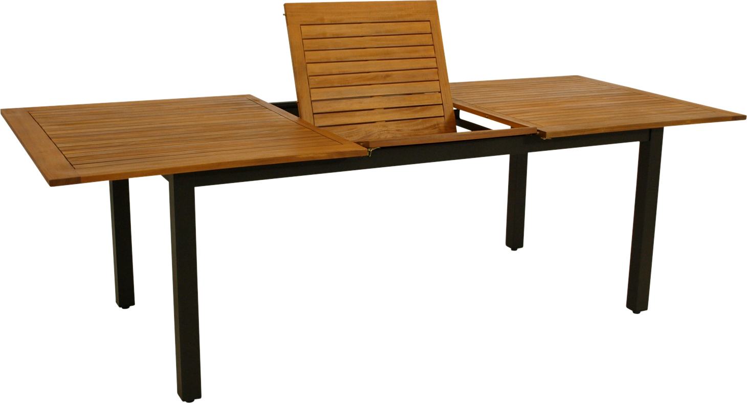 DEGAMO Gartentisch Ausziehtisch SARONNO 180/240x100cm, Alu anthrazit + Akazie