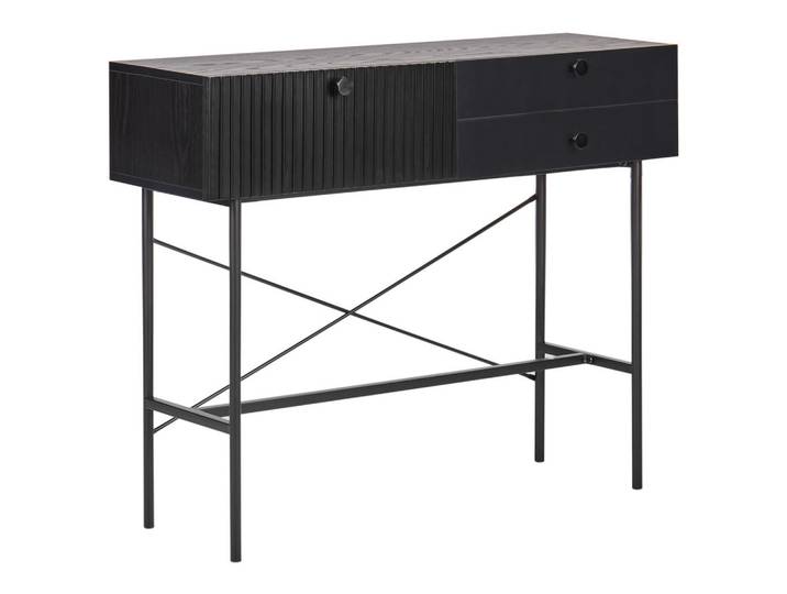 Beliani Konsolentisch Schwarz Coventry, 100x79x32 cm, Wohnzimmer, Wohnzimmertische, Konsolentische