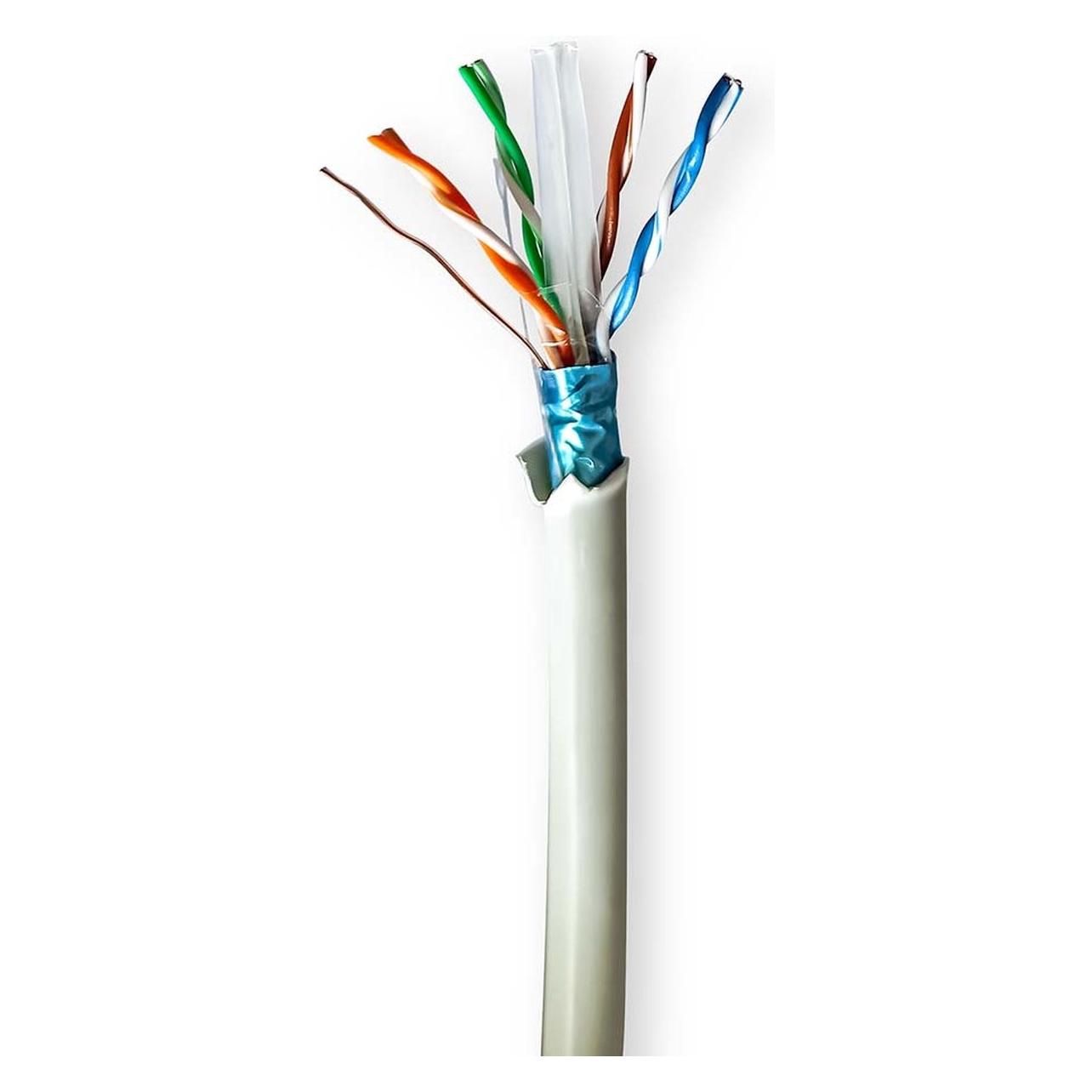 Nedis Netzwerk-Kabel Rollen | CAT6 | Litzenleitung | F/UTP | Reines Kupfer | 100.0 m | Innenbereich (F/UTP, CAT6, 100 m) (CCBG8526GY100)