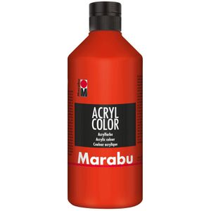 Marabu Acrylfarben 12010075006, Acryl Color, zinnoberrot, 500ml