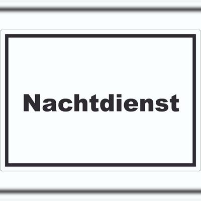 HB-Druck Nachtdienst Aufkleber mit Text Nachtschalter waagerecht A0 (841x1189mm)