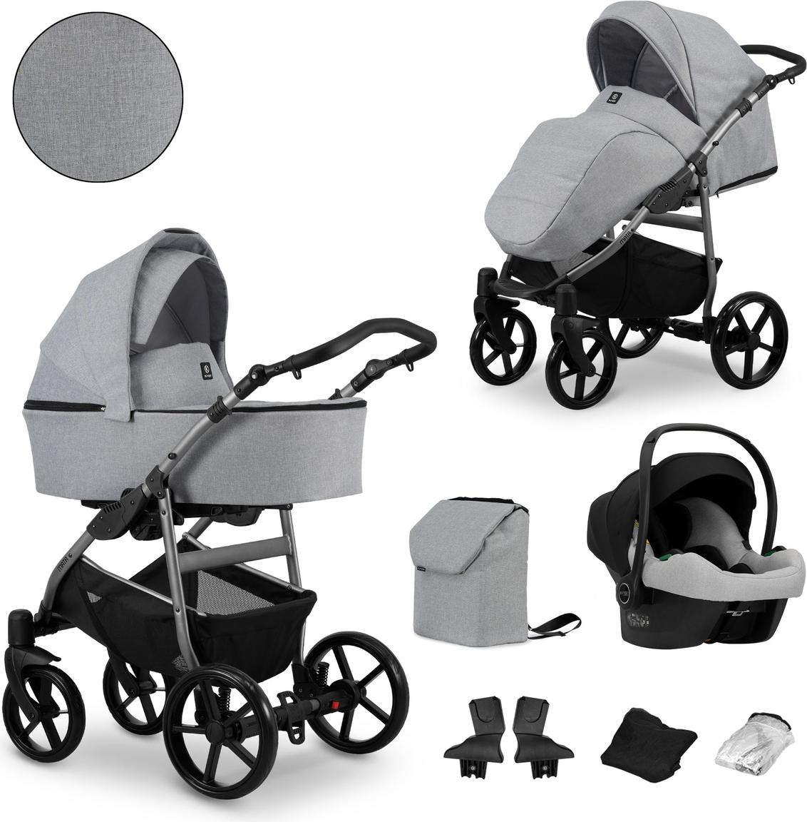 Kunert 3in1 MATA Babywagen in Grau - Sicher und komfortabel für Ihr Kind