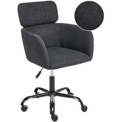 SCHREIBTISCHSTUHL Bouclé Schwarz Alena