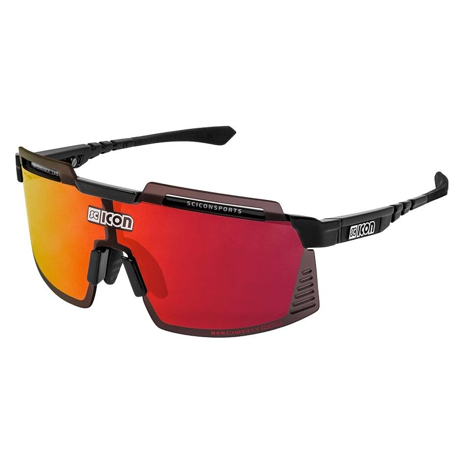 Scicon Aerowatt cykelbriller sort/multimirror rød (Black, multimirror red) (Ey37060200)