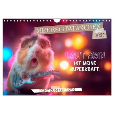 Meerschweinchen - Echt zum Quieken (Wandkalender 2027 DIN A4 quer), CALVENDO Monatskalender