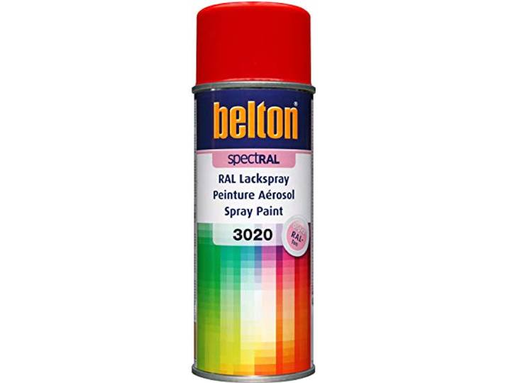 Peinture SpectRAL Belton - Bombe Aérosol Spray de Peinture Toutes Surfaces - RAL 3020 Rouge Signalisation - 400 ml - Ref. 324056