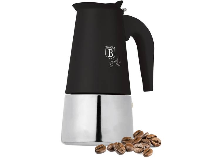 Espresso Kocher für 6 Tassen, 300 ml, mattes schwarz
